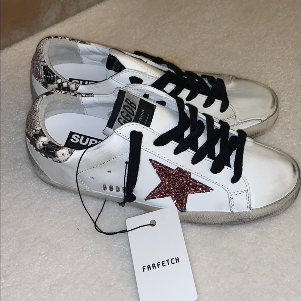 NWT Golden Goose snakeskin and glitter 38